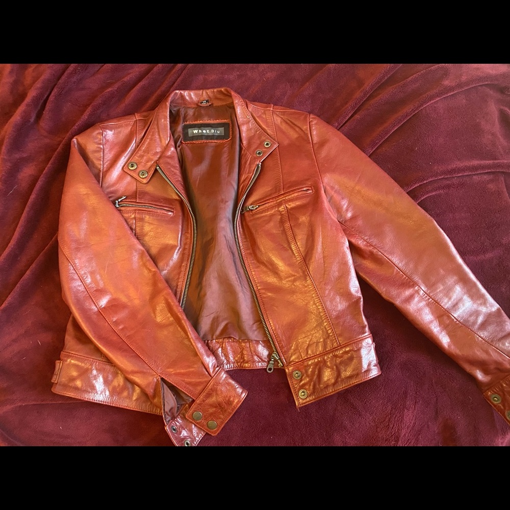 Oxblood Red WHET BLU MOTORCYCLE JACKET